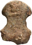 Cast Lead Damru shaped Coin of Ajitas of Erikachha Region of City State issue.