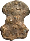 Cast Lead Damru shaped Coin of Ajitas of Erikachha Region of City State issue.