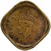 Nickel Brass Two Annas Coin of King George VI of Lahore Mint of 1944.