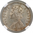 Silver Quarter Rupee Coin of Victoria Empress of Bombay Mint of 1898.