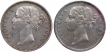 SIlver Half Rupee Coins of Victoria Queen of Calcutta Mint of 1840.