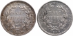 SIlver Half Rupee Coins of Victoria Queen of Calcutta Mint of 1840.