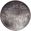 Silver Half Rupee Coin of Victoria Queen of Calcutta Mint of 1862.