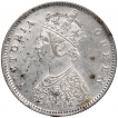 Silver Half Rupee Coin of Victoria Queen of Calcutta Mint of 1862.