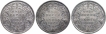 Silver Half Rupee Coins of Victoria Queen of Bombay Mint of 1862.