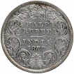 Silver Half Rupee Coin of Victoria Empress of Calcutta Mint of 1877.