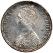 Silver Half Rupee Coin of Victoria Empress of Bombay Mint of 1877.