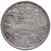 Silver Half Rupee Coin of Victoria Empress of Calcutta Mint of 1883.