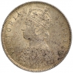 Silver Half Rupee Coin of Victoria Empress of Calcutta Mint of 1887.