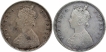 Silver Half Rupee Coins of Victoria Empress of Bombay Mint of 1888.