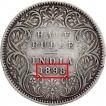 Silver Half Rupee Coin of Victoria Empress of Bombay Mint of 1898.