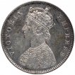 Silver Half Rupee Coin of Victoria Empress of Calcutta Mint of 1899.