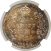 Silver Half Rupee Coin of King Edward VII of Calcutta Mint of 1905.