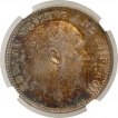 Silver Half Rupee Coin of King Edward VII of Calcutta Mint of 1905.