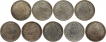 Silver Half Rupee Coins of King George V of Bombay and Calcutta Mint of Different Years.