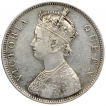 Silver One Rupee Coin of Victoria Queen of Bombay Mint of 1862.