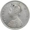 Silver One Rupee Coin of Victoria Queen of Bombay Mint of 1862.