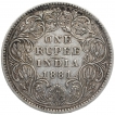 Silver One Rupee Coin of Victoria Empress of Bombay Mint of 1881.