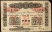 Uniface Ten Rupees Bank Note of King George V Signed by M.M.S. Gubbay of 1918 of Bombay Circle.