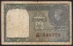 One Rupee Bank Note of King George VI Signed by C.E. Jones of 1944.