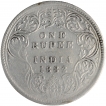 Error Silver One Rupee Coin of Victoria Empress of Bombay Mint of 1882.