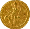 Gold Dinar Coin of Vasudeva I of Kushan Dynasty of Oesho type.