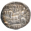 Extremely Rare Silver Denarius Coin of M. Aemilius Scaurus & P. Plautius Hypsaeus of Roman Republic.