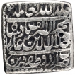 Silver Square Rupee Coin of Akbar of Urdu Zafar Qarin Mint.