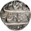 Silver One Rupee Coin of Shahjahanpur Mint of Gwalior State.