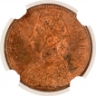 Copper One Twelfth Anna Coin of Victoria Empress of Calcutta Mint of 1878.