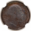 Bronze One Twelfth Anna Coin of King Edward VII of Calcutta Mint of 1906.