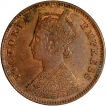 Copper One Quarter Anna Coin of Victoria Empress of Calcutta Mint of 1895.