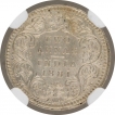 Silver Two Annas Coin of Victoria Empress of Calcutta Mint of 1881.