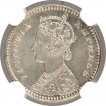 Silver Two Annas Coin of Victoria Empress of Calcutta Mint of 1887.