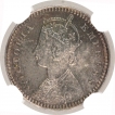 Silver Two Annas Coin of Victoria Empress of Calcutta Mint of 1889.