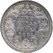 Silver Two Annas Coin of Victoria Empress of Calcutta Mint of 1892.