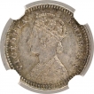 Silver Two Annas Coin of Victoria Empress of Calcutta Mint of 1895.