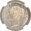 Silver Quarter Rupee Coin of Victoria Queen of Calcutta Mint of 1840.