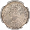 Silver Quarter Rupee Coin of Victoria Empress of Calcutta Mint of 1889.