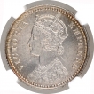 Silver Quarter Rupee Coin of Victoria Empress of Calcutta Mint of 1891.