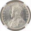 Silver Quarter Rupee Coin of King George V of Bombay Mint of 1928.