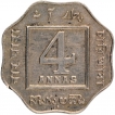 Cupro Nickel Four Annas Coin of King George V of Bombay Mint of 1920.