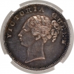 Silver Half Rupee Coin of Victoria Queen of Calcutta Mint of 1840.