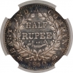 Silver Half Rupee Coin of Victoria Queen of Madras Mint of 1840.