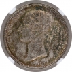 Silver Half Rupee Coin of Victoria Queen of Calcutta Mint of 1840.