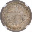 Silver Half Rupee Coin of Victoria Queen of Calcutta Mint of 1840.