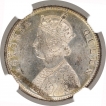 Silver Half Rupee Coin of Victoria Queen of Calcutta Mint of 1862.