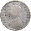 Silver Half Rupee Coin of Victoria Empress of Bombay Mint of 1882.