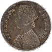 Silver Half Rupee Coin of Victoria Empress of Bombay Mint of 1887.