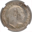 Silver Half Rupee Coin of King Edward VII of  Calcutta Mint of 1910.